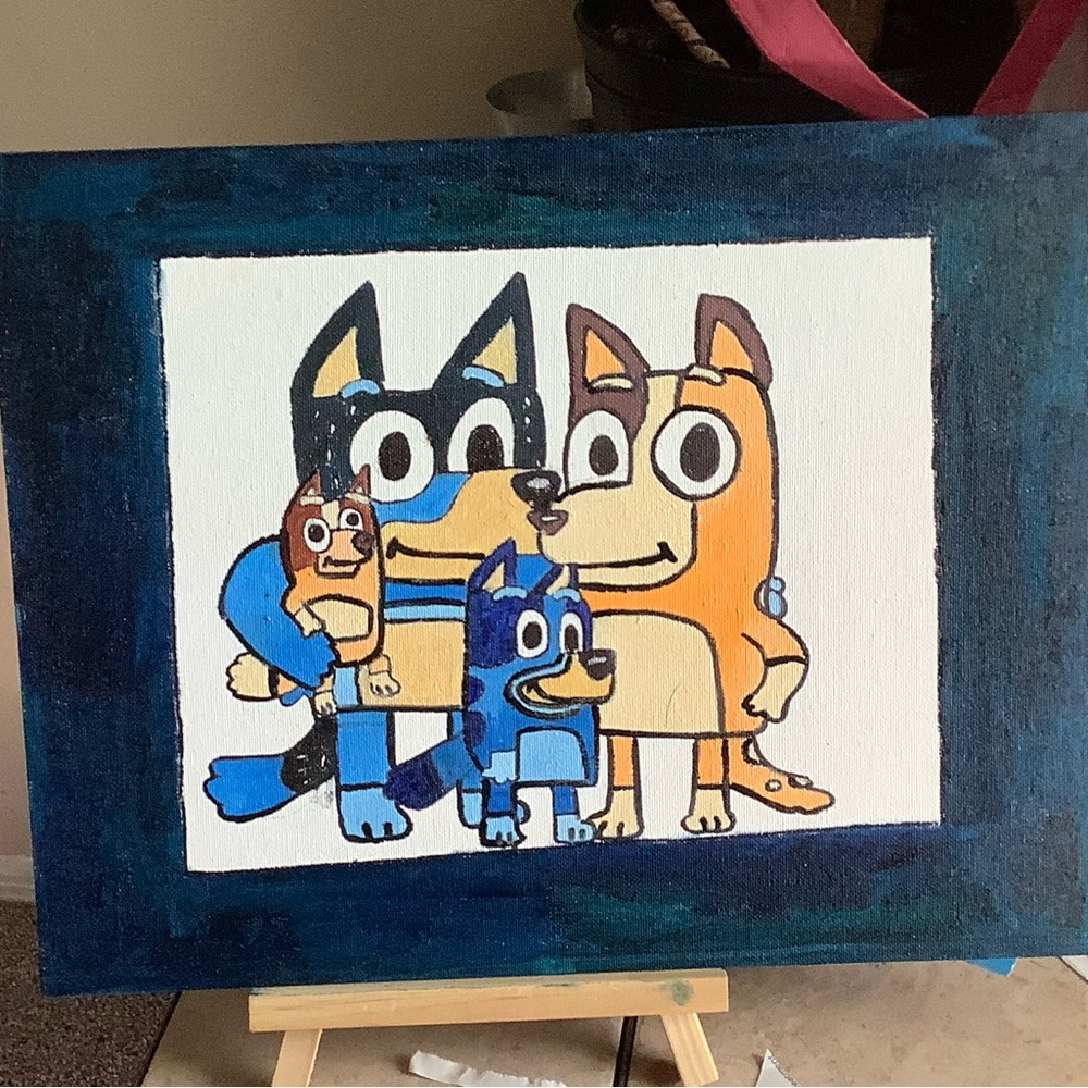 Bluey Family Canvas Art